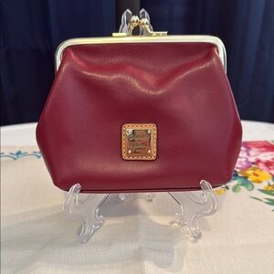 Dooney & Bourke Red Clutch with Gold-Toned Accents